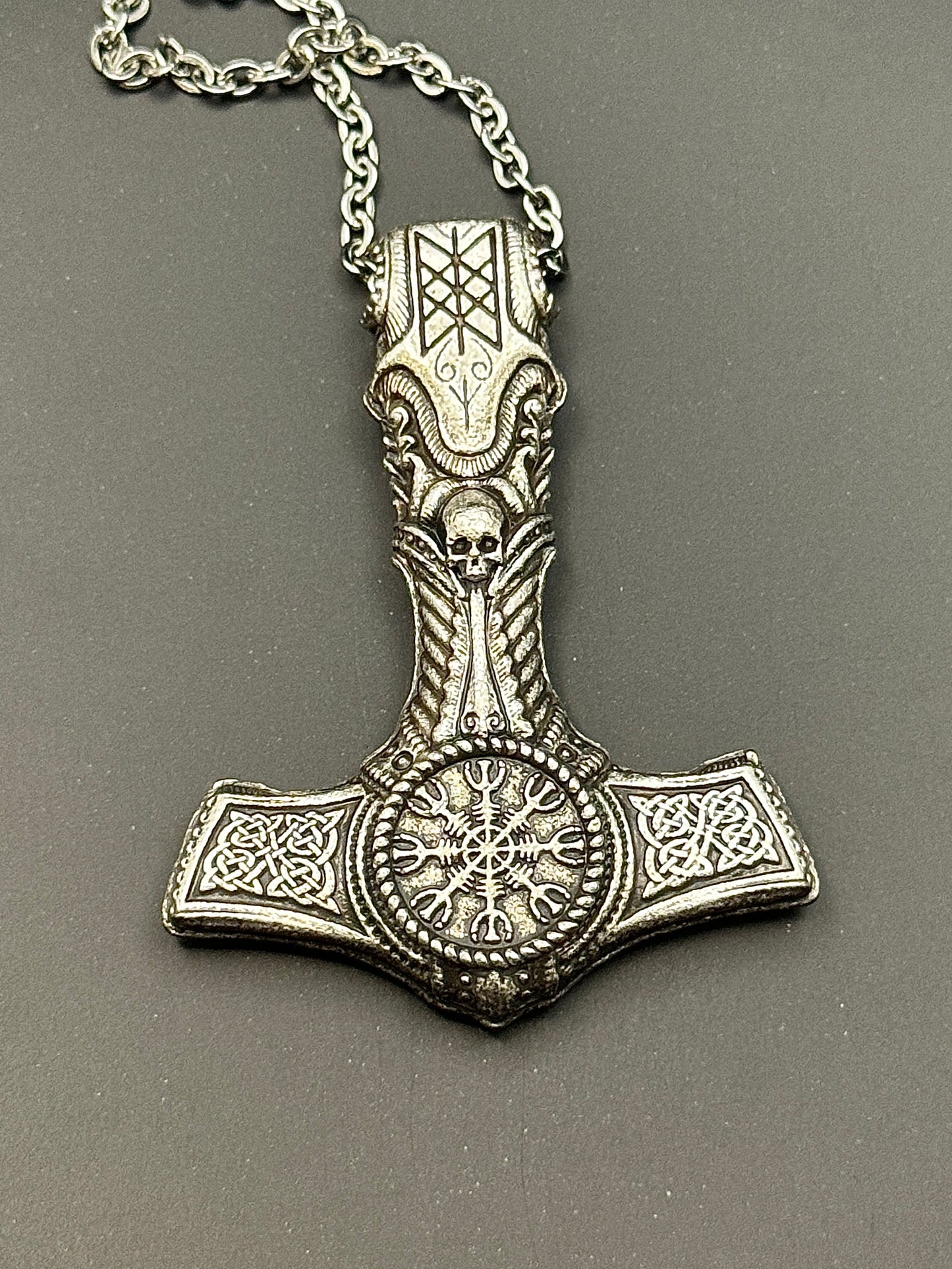 Skull Mjolnir Necklace